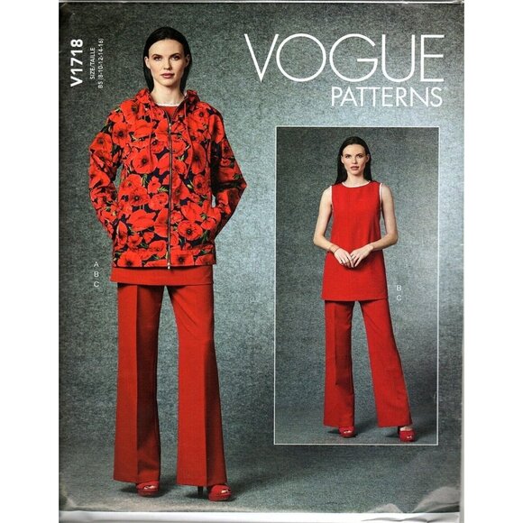 Vogue V1718 Misses 8 to 16 Jacket, Tunic Top and Pants Uncut Sewing Pattern - Picture 1 of 2